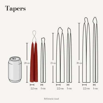 Tapers terracota oscuro - La Vela Amaltea