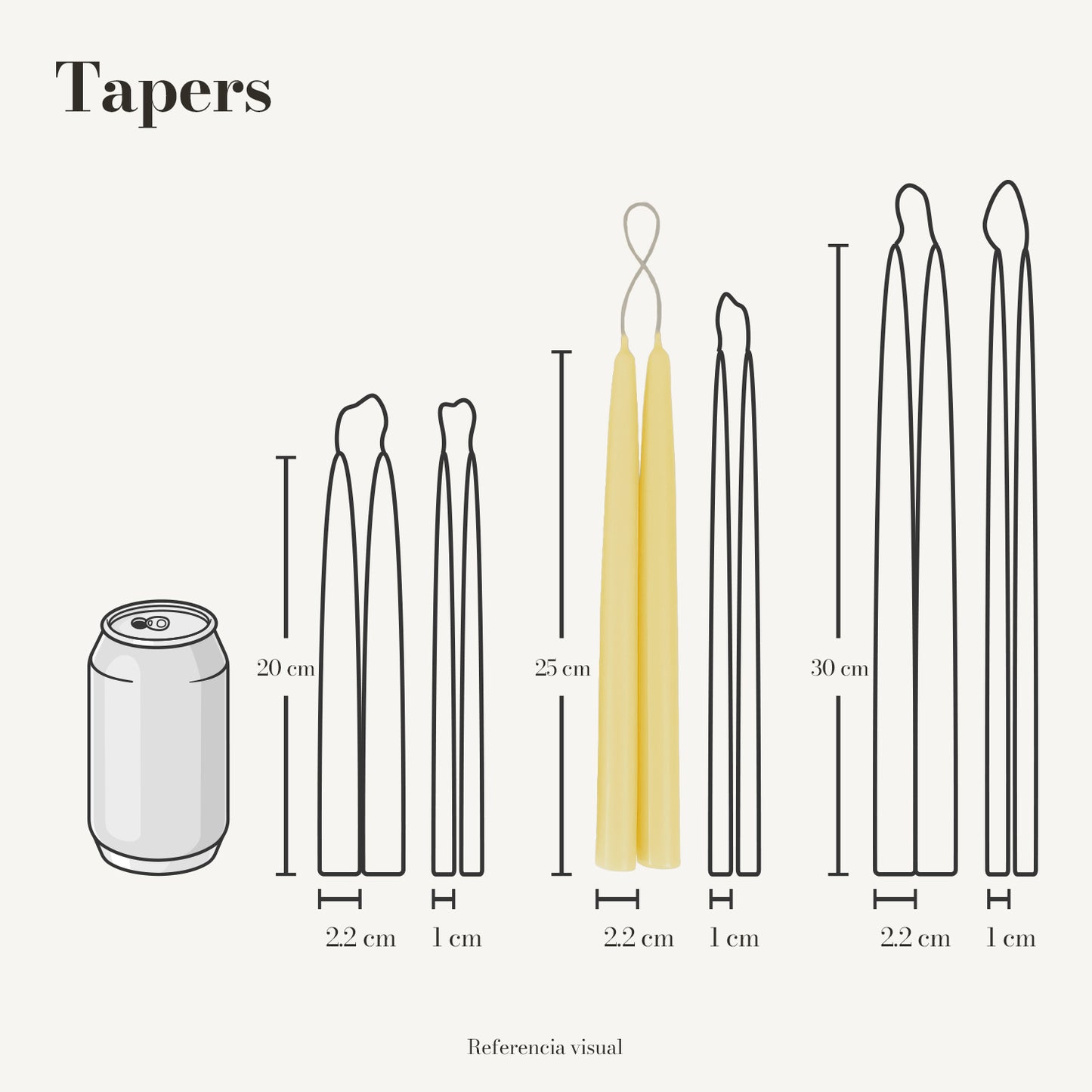 Tapers amarillo intenso - La Vela Amaltea