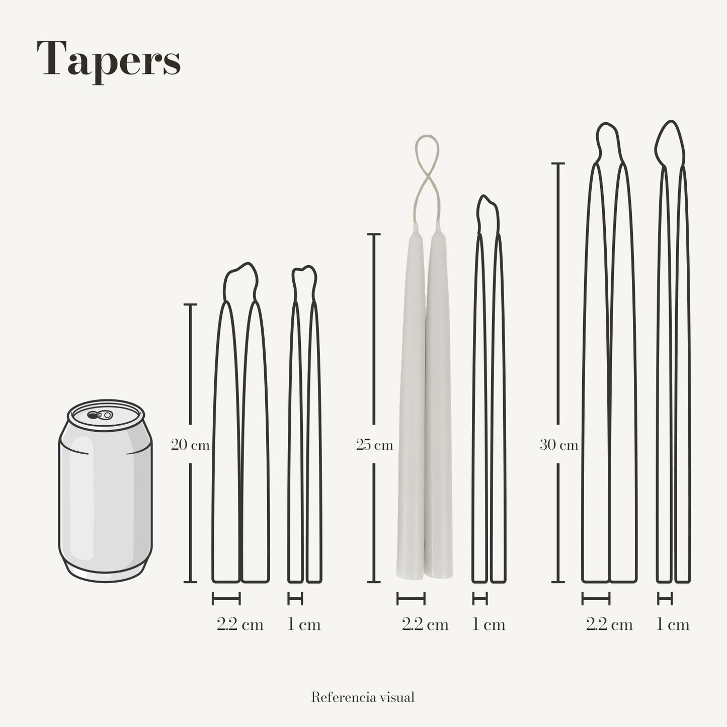 Tapers blanco - La Vela Amaltea