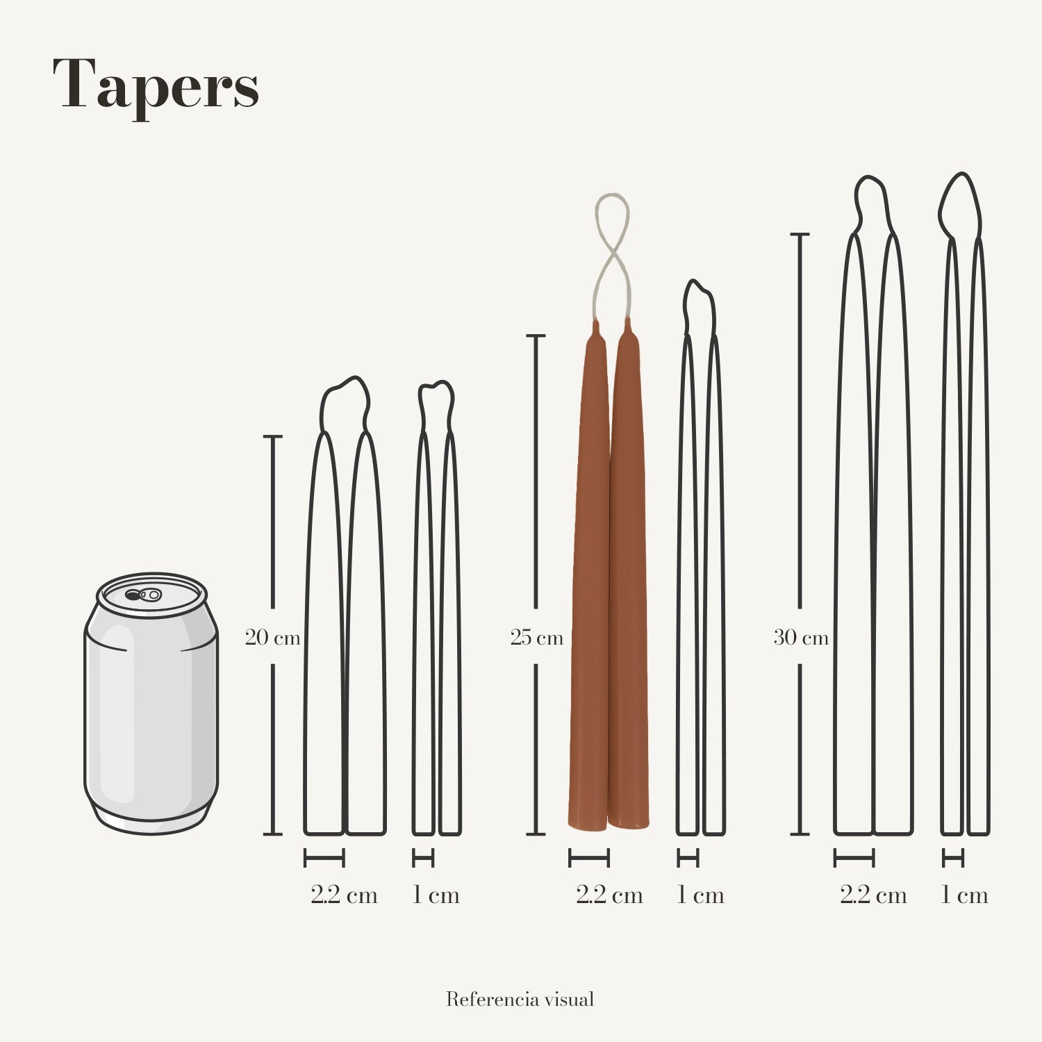 Tapers café claro - La Vela Amaltea