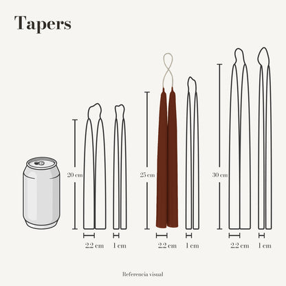 Tapers café oscuro - La Vela Amaltea