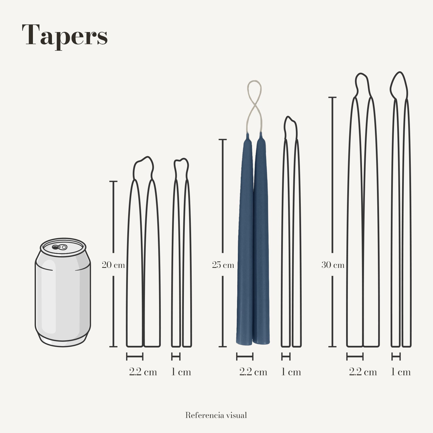 Tapers azul índigo - La Vela Amaltea