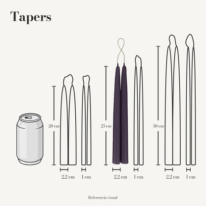 Tapers morado oscuro - La Vela Amaltea