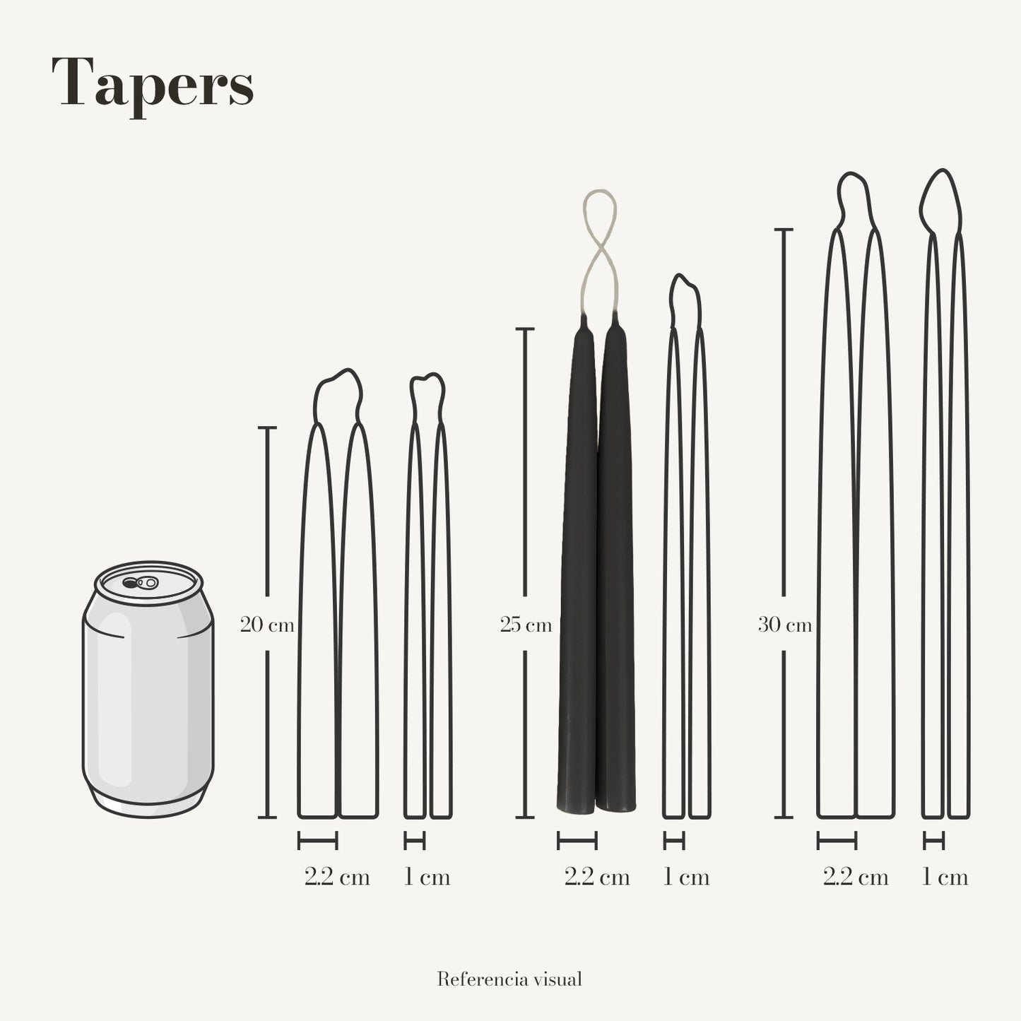 Tapers negro - La Vela Amaltea