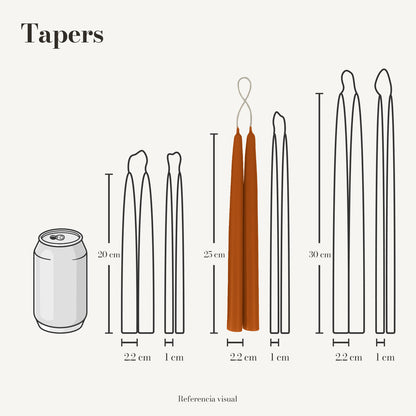 Tapers naranja ocre - La Vela Amaltea