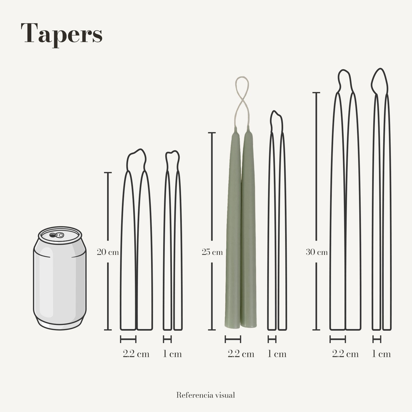 Tapers pistache - La Vela Amaltea