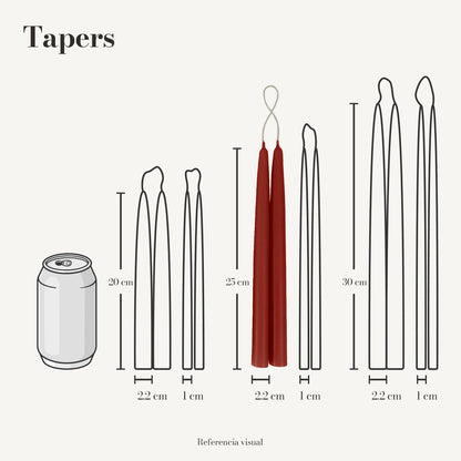 Tapers terracota oscuro - La Vela Amaltea