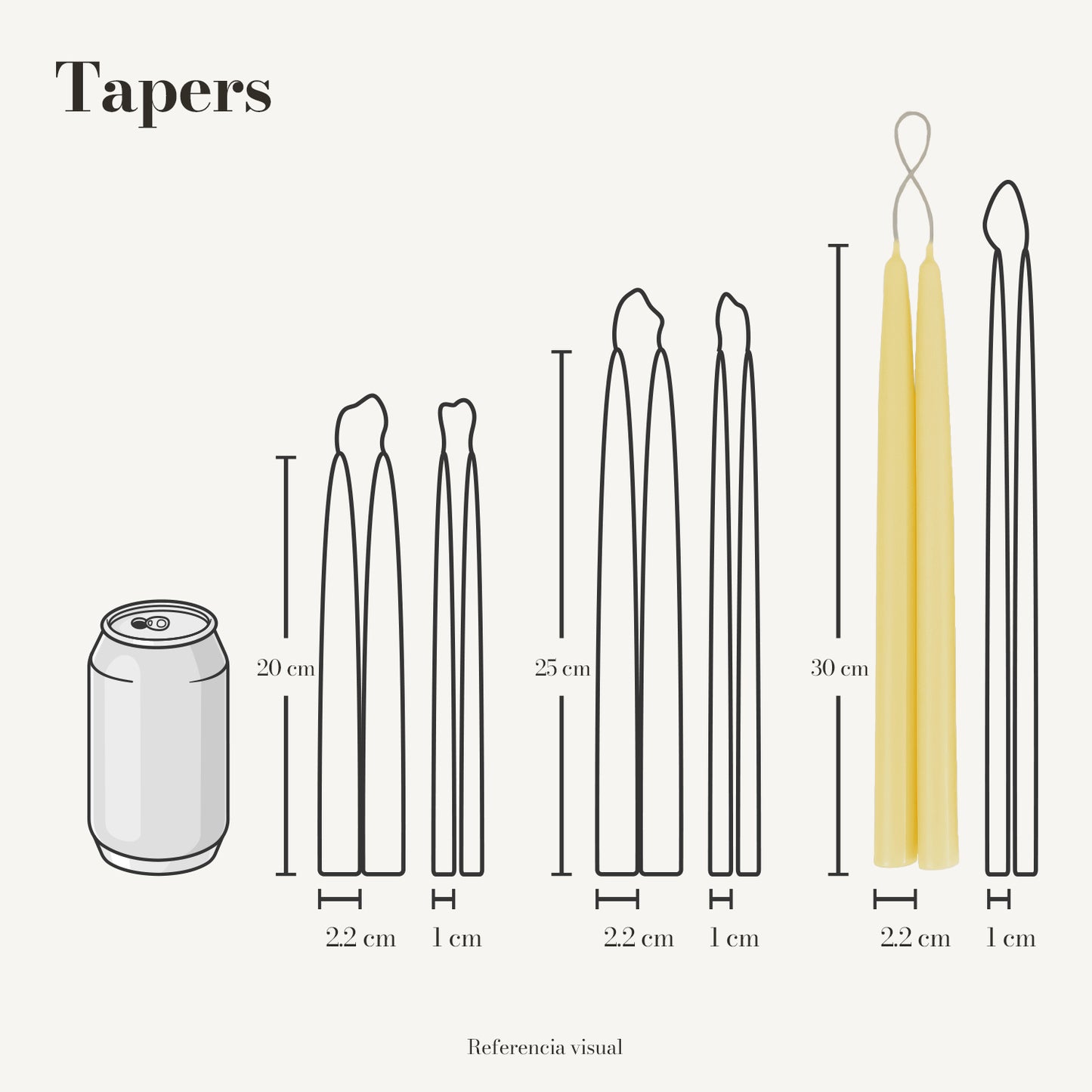 Tapers amarillo intenso - La Vela Amaltea
