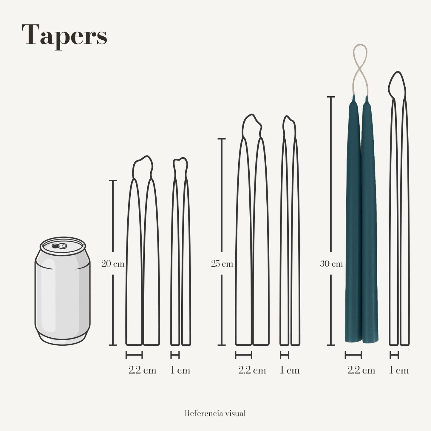 Tapers aqua - La Vela Amaltea