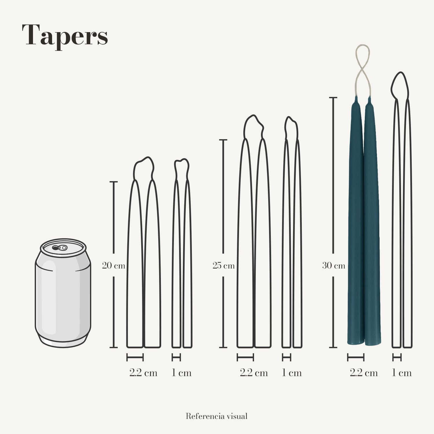 Tapers aqua - La Vela Amaltea