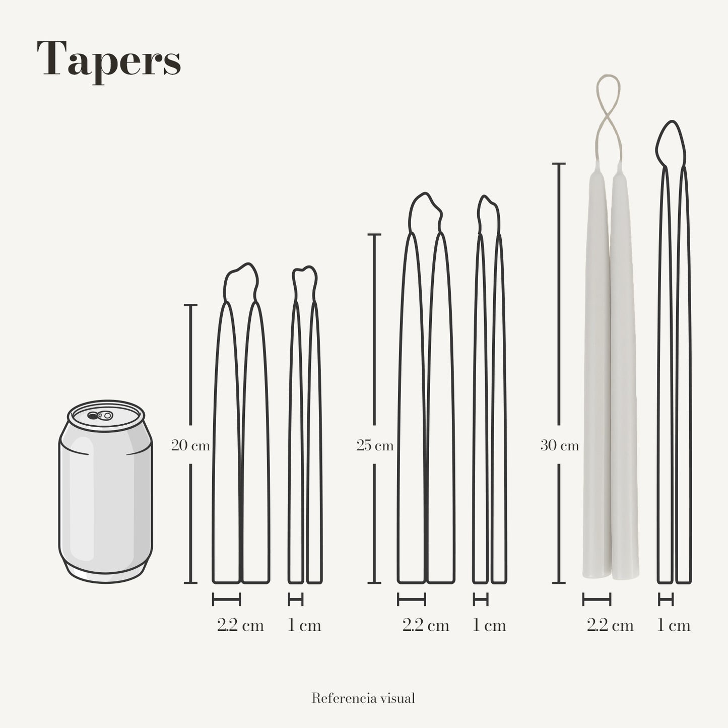 Tapers blanco - La Vela Amaltea