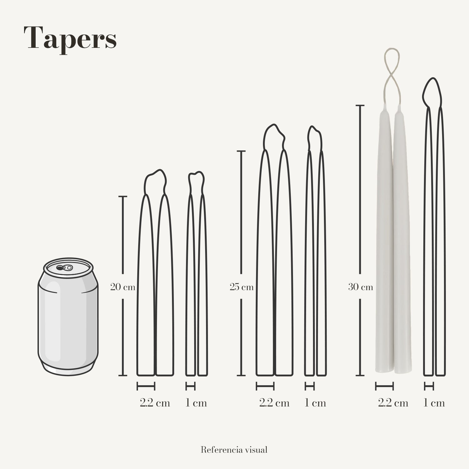 Tapers blanco - La Vela Amaltea