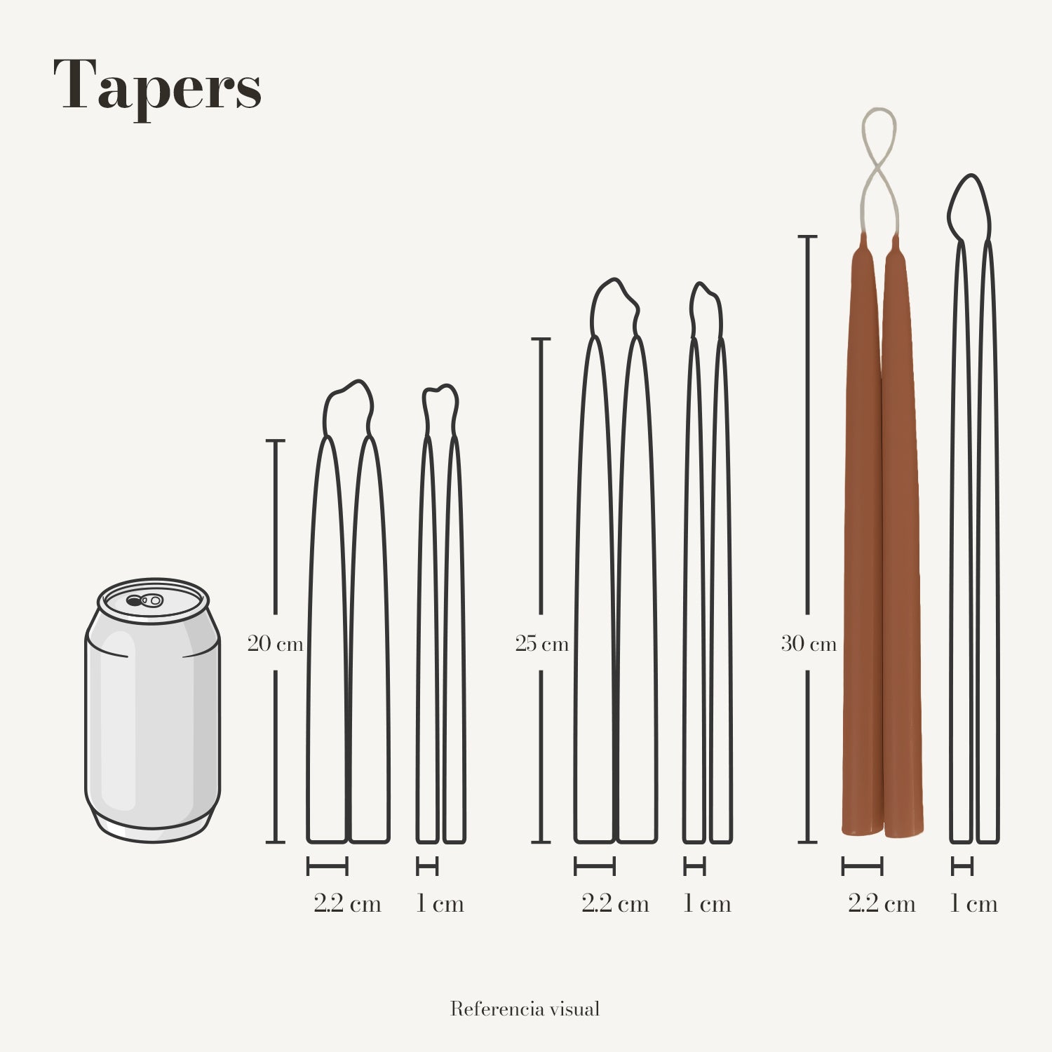 Tapers café claro - La Vela Amaltea