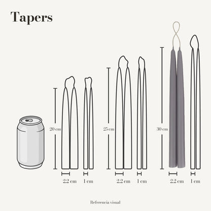Tapers Gris 2.2 x 30 cm