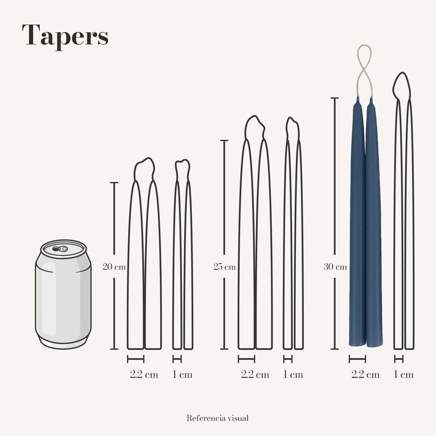 Tapers azul índigo - La Vela Amaltea