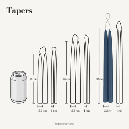 Tapers azul índigo - La Vela Amaltea