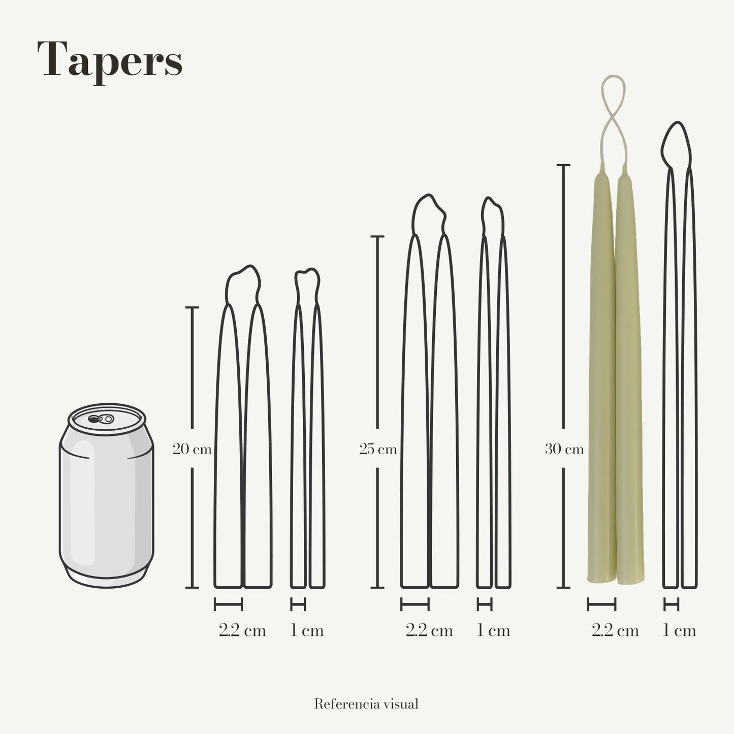 Tapers verde limón - La Vela Amaltea
