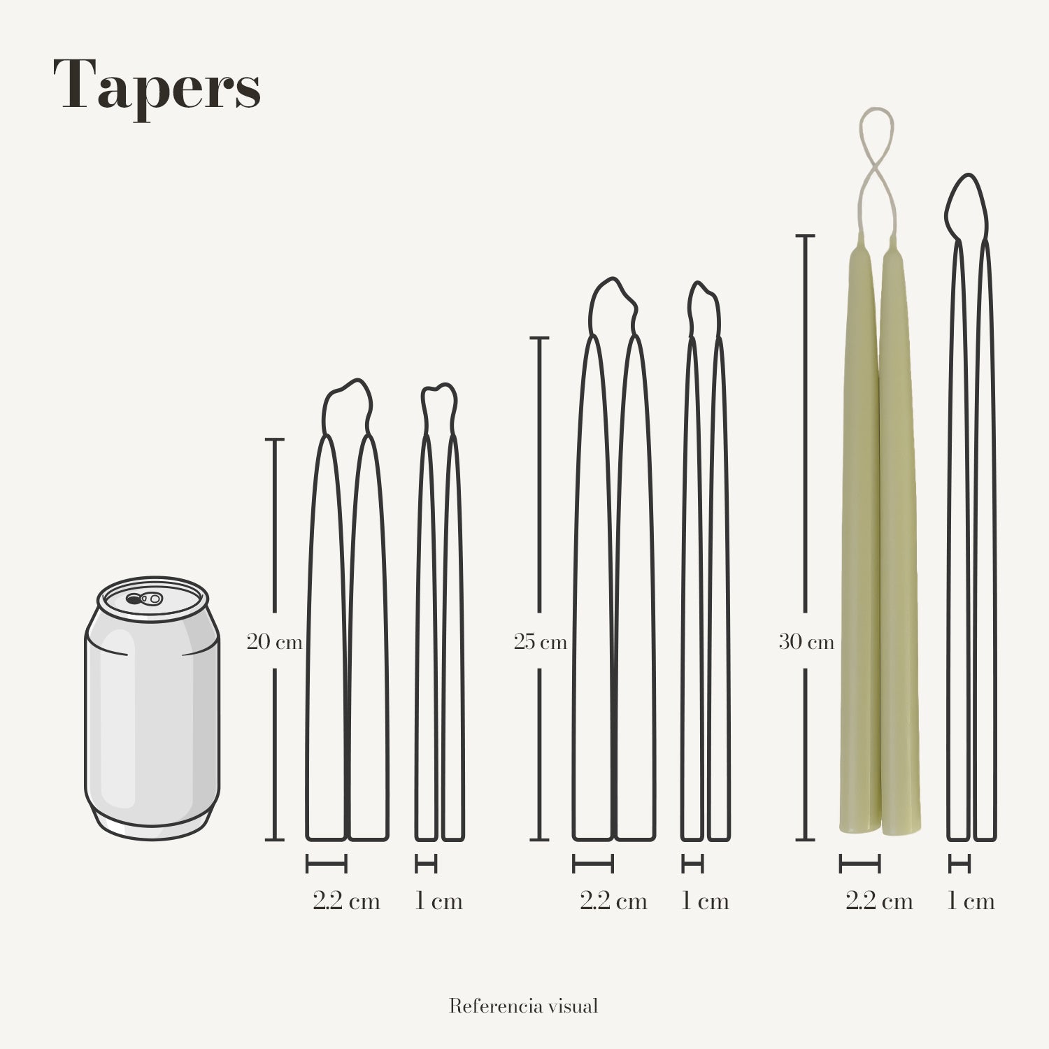 Tapers verde limón - La Vela Amaltea