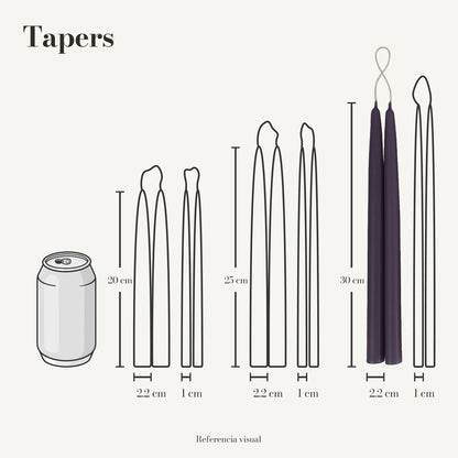 Tapers morado oscuro - La Vela Amaltea