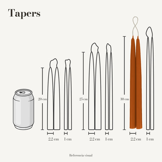 Tapers naranja ocre - La Vela Amaltea