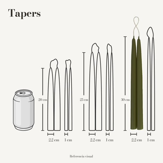 Tapers verde olivo - La Vela Amaltea