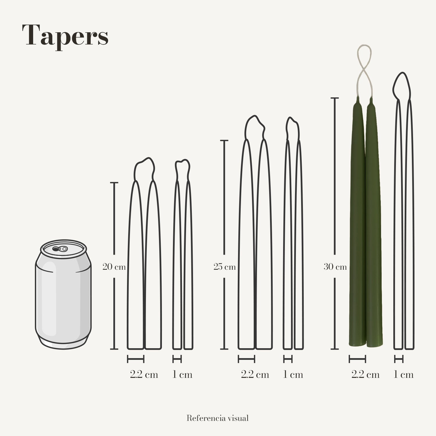 Tapers verde pino - La Vela Amaltea
