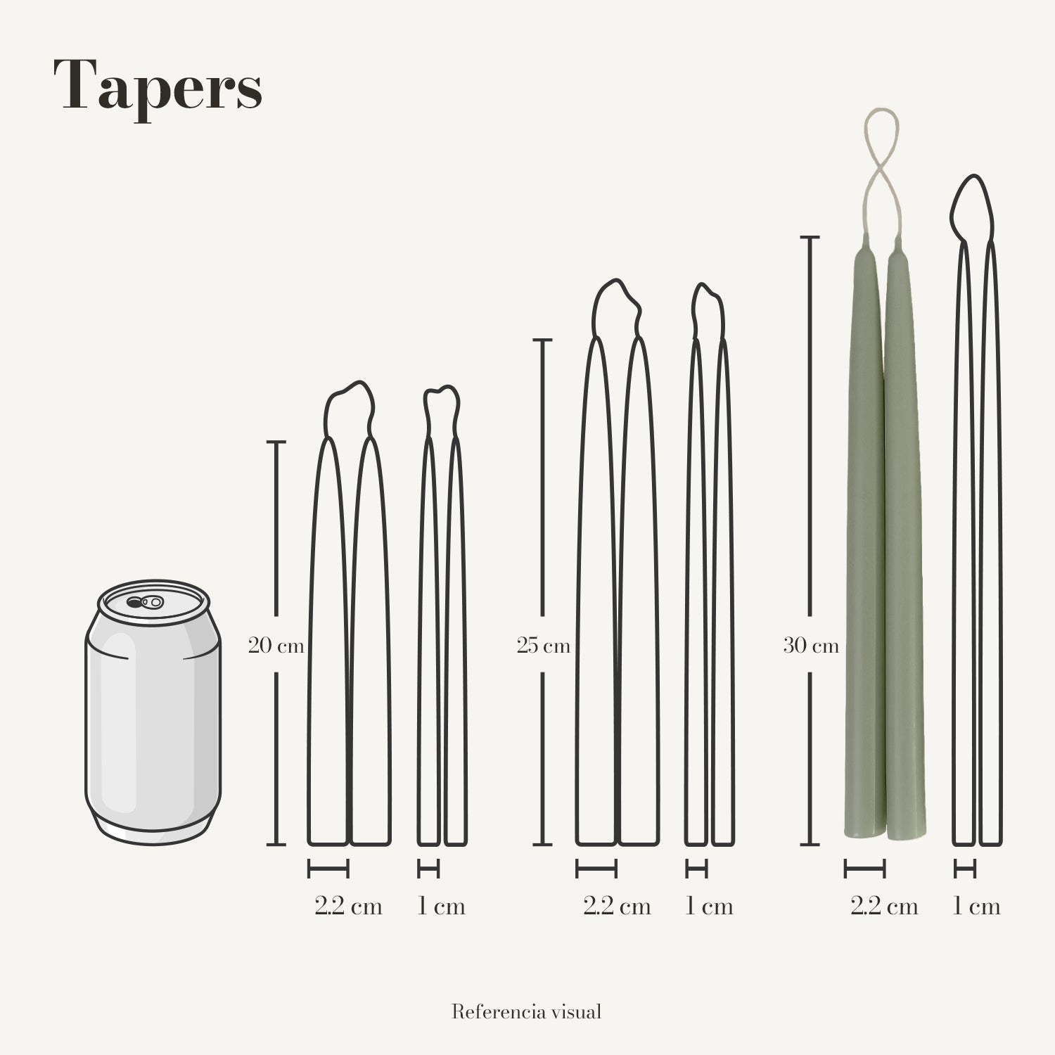 Tapers pistache - La Vela Amaltea