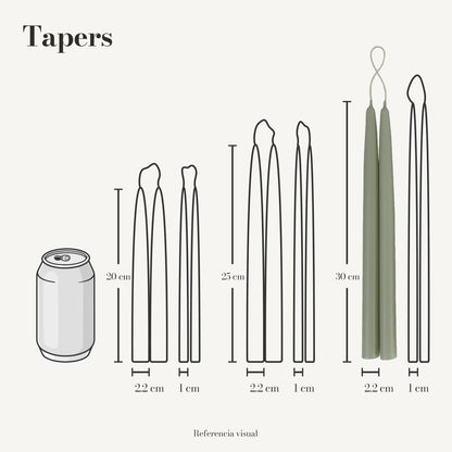 Tapers Pistache 2.2 x 30 cm