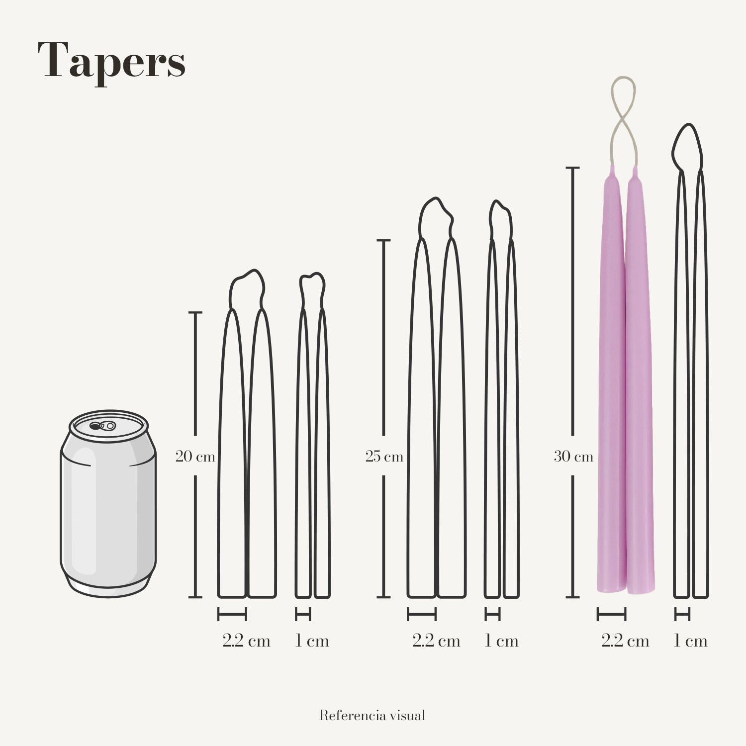 Tapers rosa mexicano - La Vela Amaltea